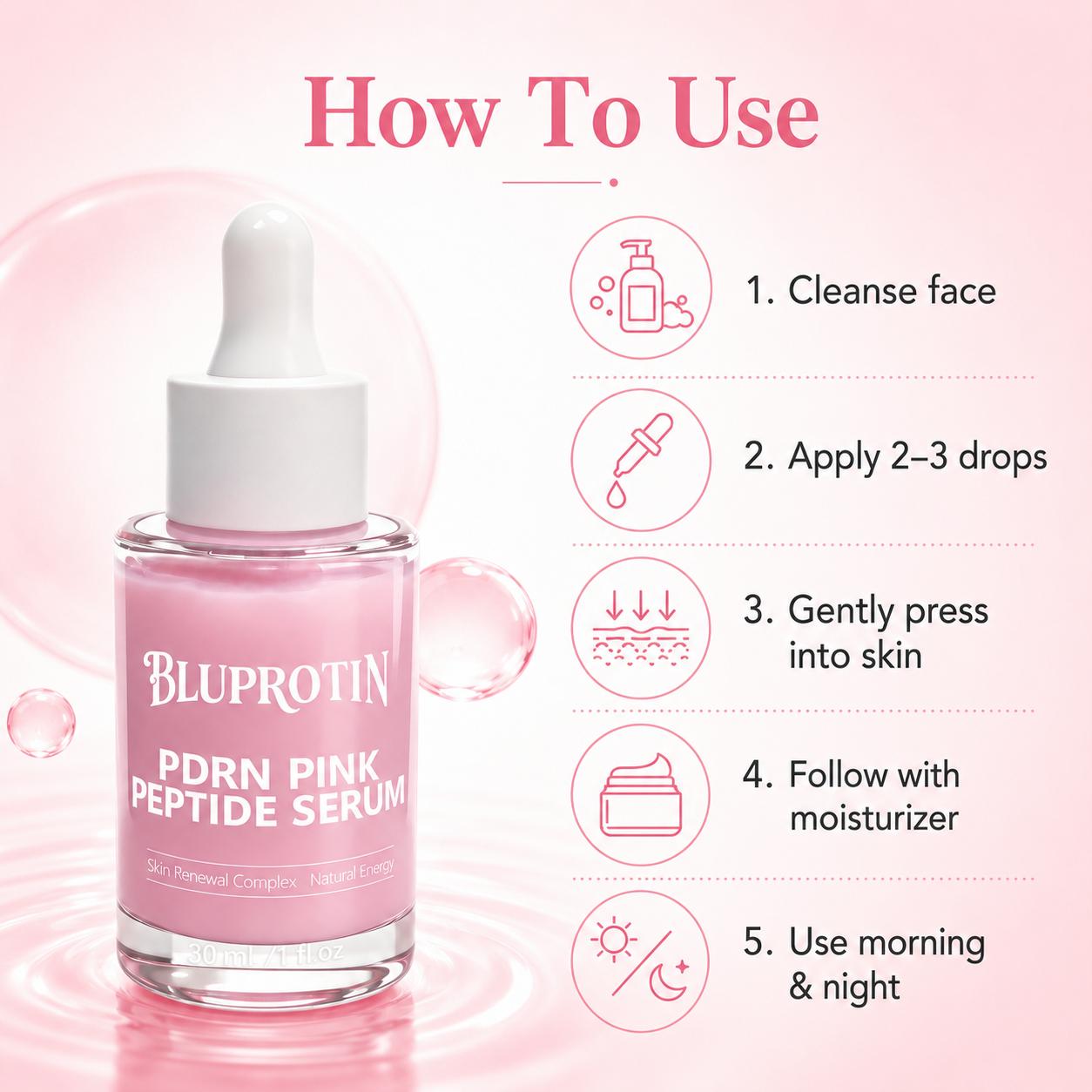 [NEW] Bluprotin PDRN Pink Peptide  | Hydrating Repair  with Salmon PDRN &  Acid | Fast-Absorbing Soothing  Care for Sensitive Skin | Facial Skin Care Essence (30ml /1 fl.oz) Pure Vitamin C Low-Molecular Acid Serum the beauty shop, Hyaluronic, Radiant