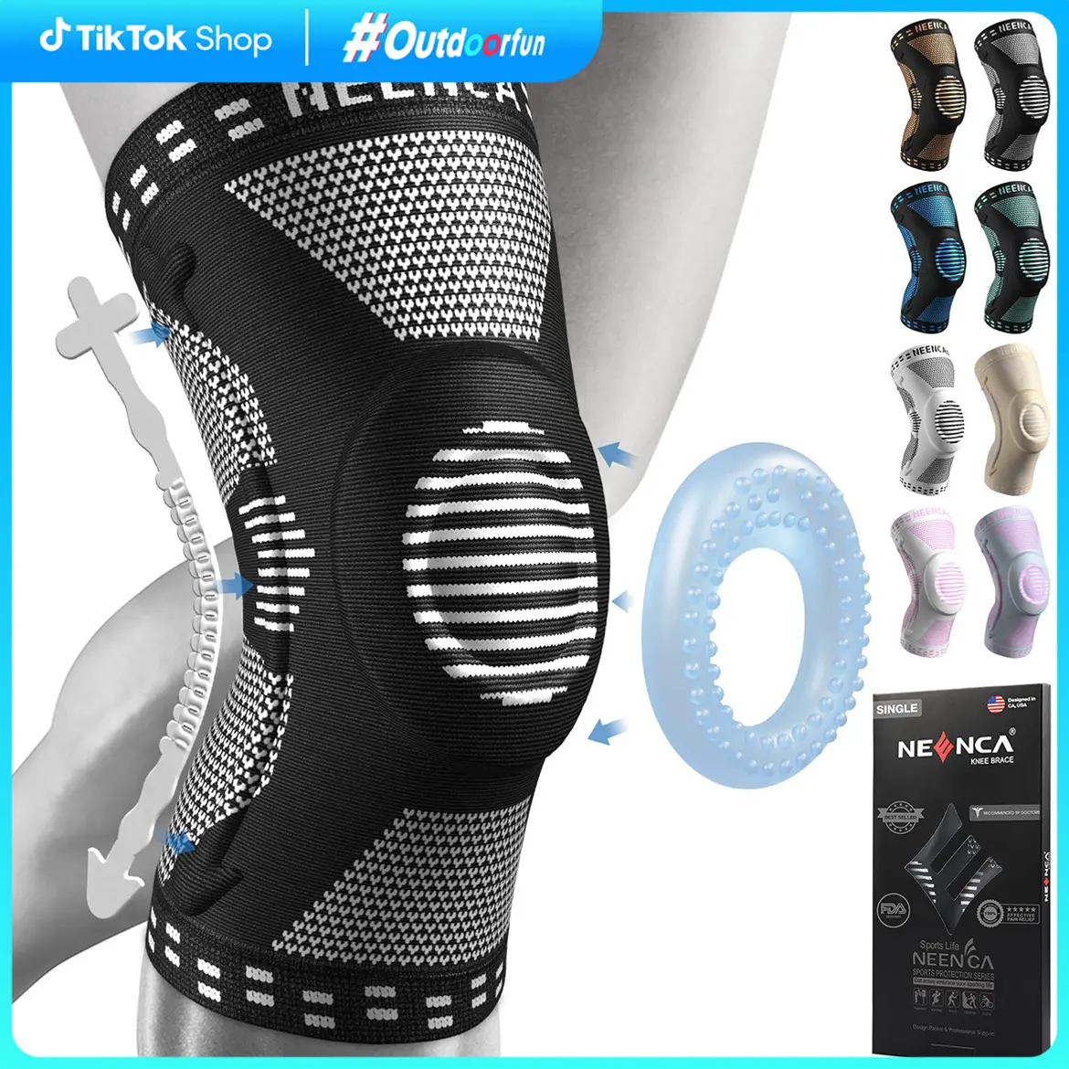 Sports Knee Sleeve for Runner, Workout, Gym, Basketball, Volleyball, Hiking Spicy Dill knee pain Breathable Sponge Knee Pads Athlete Springtok Injury football accessories Support Tool,summerwins，knee compression wrap