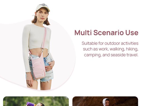 【Telena】 Water Bottle Carrier Bag with Strap Crossbody Bags for Women for Walking, Hiking, Cycling Gift Black Purse #TikTokShopBlackFriday