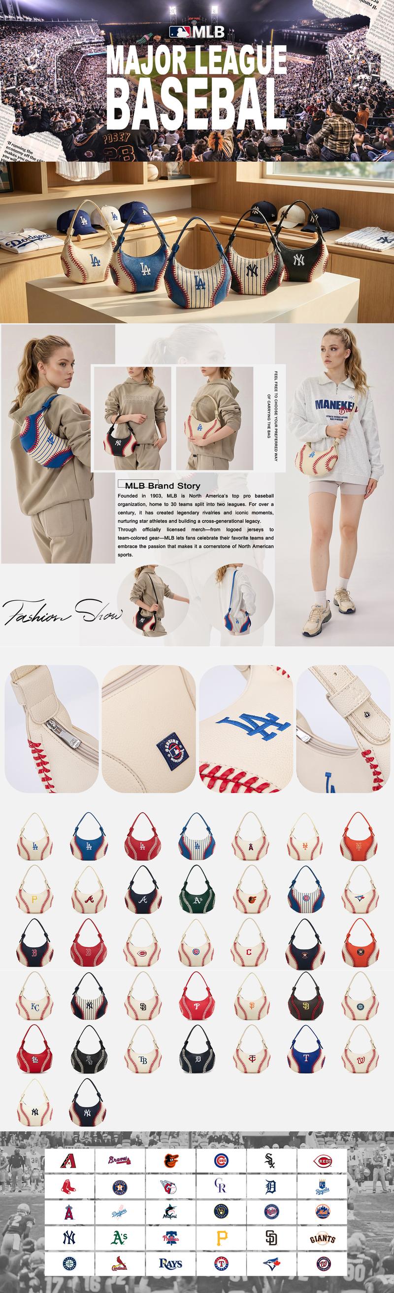 MLB Hobo Bag for Women,Adjustable Straps,Lightweight Shoulder bag for Game Day Essentials & Casual Fan Gear,Crossbody Bags for party,Holiday and Daily use Gift, 101