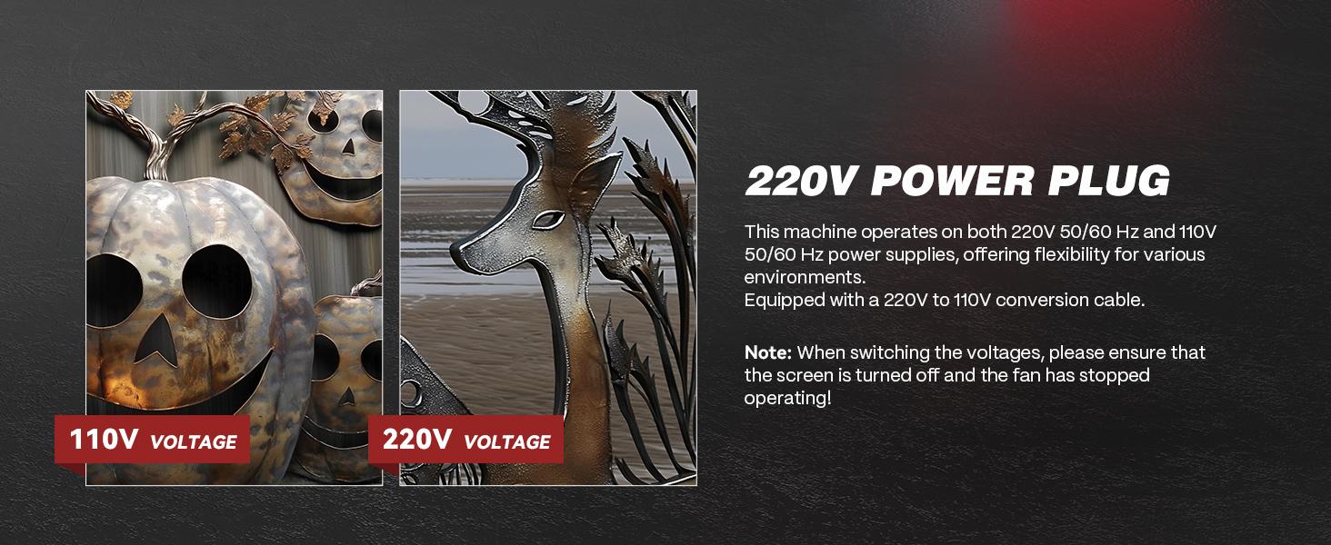 ARCCAPTAIN Plasma Cutter, [Large LED Display] 50Amps Cutter Machine with 110/220V Dual Voltage DC Inverter IGBT 1/2 Inch Clean Cut Post Flow and 2T/4T, for Beginners DIY, Fabricator