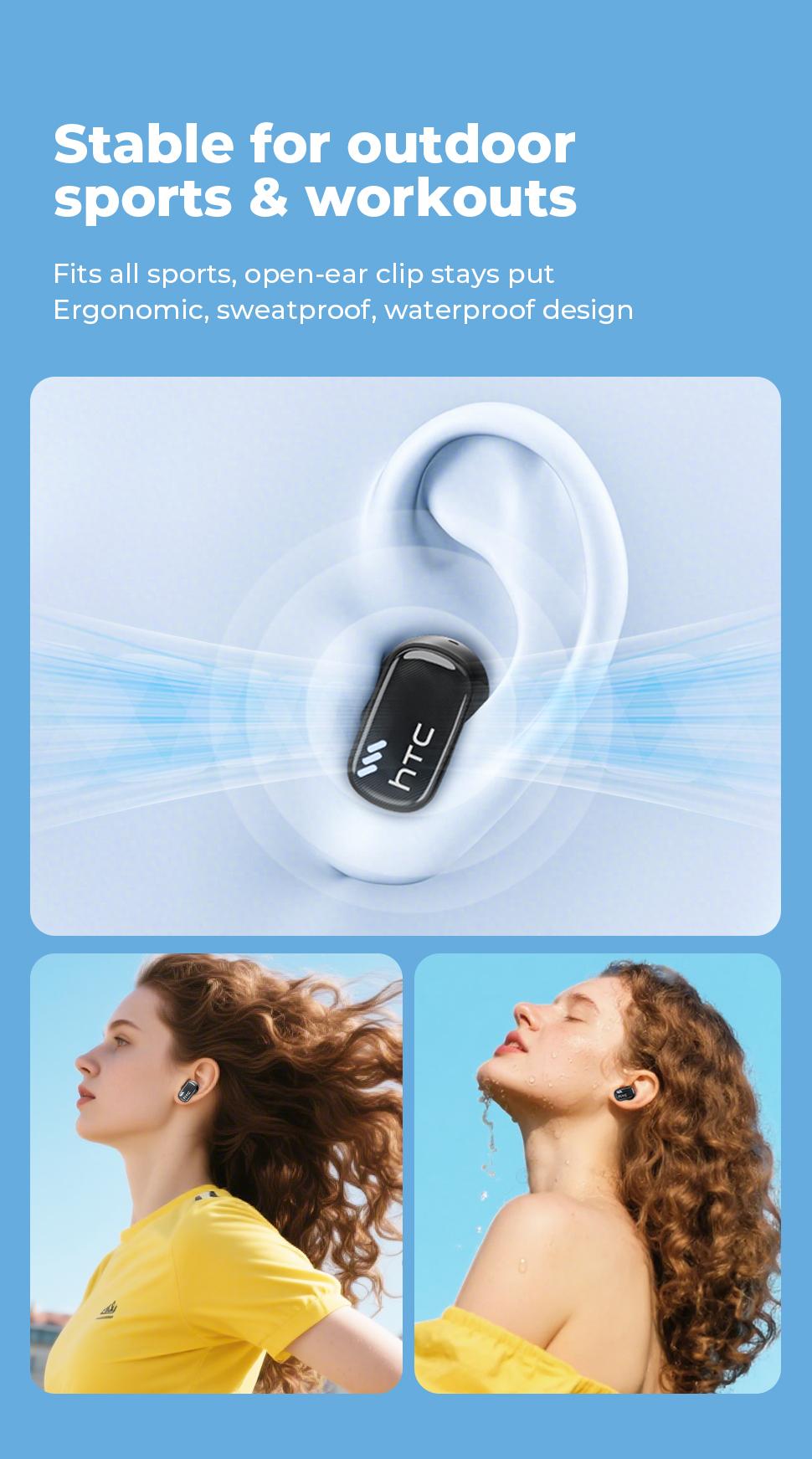 HTC NE16 Wireless Earbuds Bluetooth 6.0 Earphones Waterproof Wireless Earphones, Suitable for Office, Sports, Study and Audio Calls | Built in Microphone In Ear Earbuds, Gaming Bluetooth Headphones