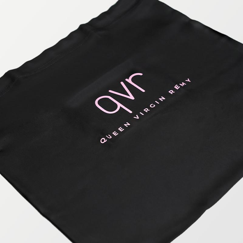 QVR Queen Virgin Remy Silk Packaging Bag with Drawstring and Toggle for Delicate Items Wigs