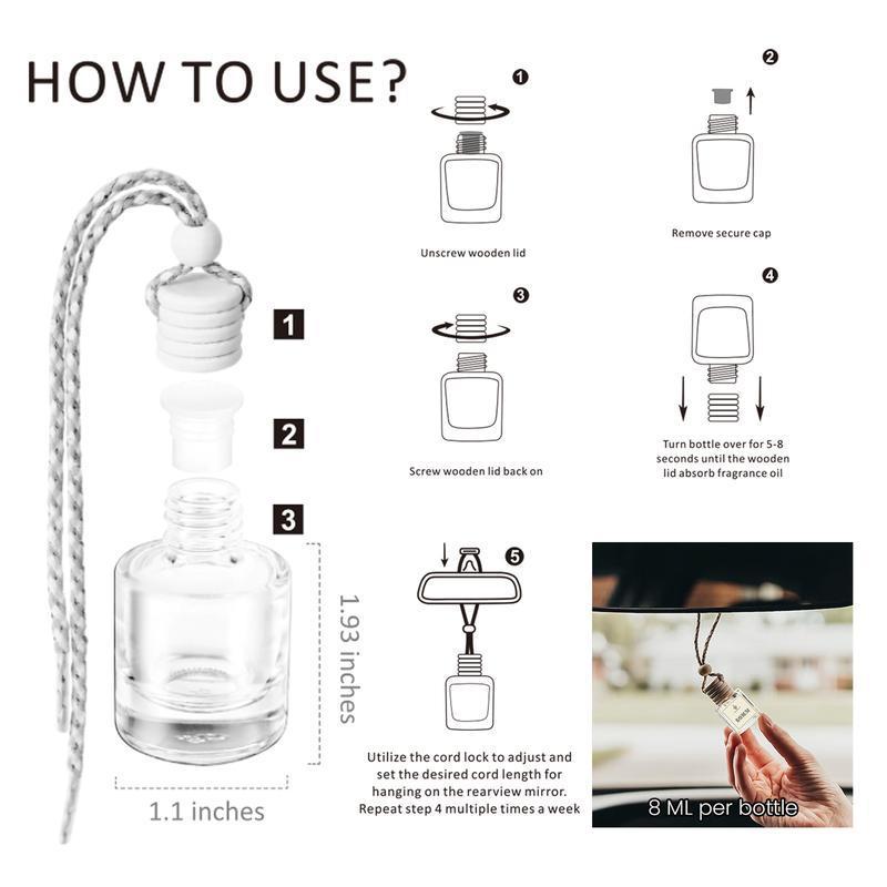 Car Air Fresheners Hanging Scent Oil Diffuser,EXOVAN 8ML Nature Frangrance Friut Juciy Perfume Last Long Time With Three Scents For Car & Live Gifts