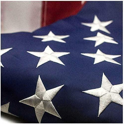 American Flag 3x5 FT Outdoor - USA Heavy duty Nylon US Flags with Embroidered Stars, Sewn Stripes, and Brass Grommets   Banners