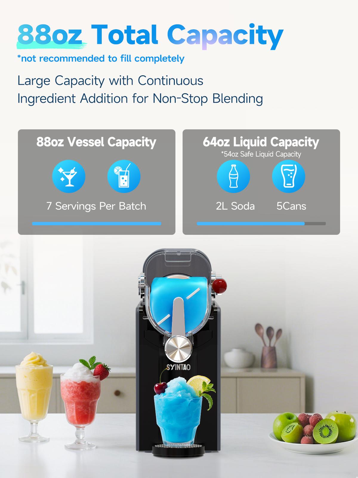 SYINTAO Frozen Drink & Smoothie Maker  No Ice Needed | 6 Functions | 88oz Capacity | Auto-Clean | Great for Home, Parties & Valentine’s Day Sweet Moments
