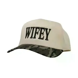 Wifey Embroidered Trucker Hat – Adjustable Camo Mesh Back Cap