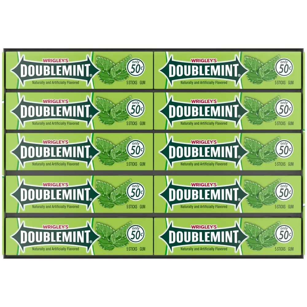 Doublemint Wrigley's Chewing Gum Bulk Pack, Includes 5 Sticks Per Pack (Pack of 40) for Fresh Breath