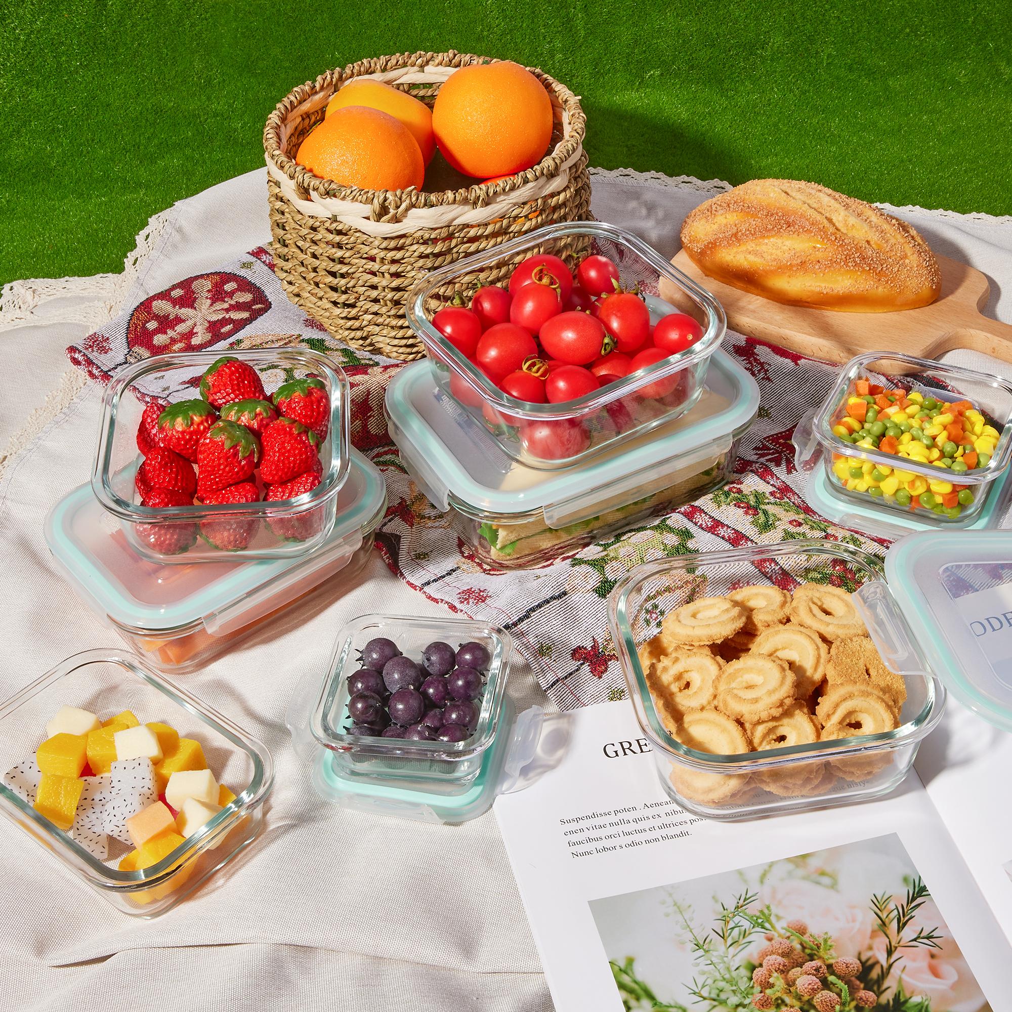 【Spring Sale】Vtopmart 18 Pack Glass Food Storage Containers with Airtight Lids, BPA Free, Reusable for Meal Prep, Lunch, Salads, Soups, Freshness Kitchen Rectangle Square Silicone