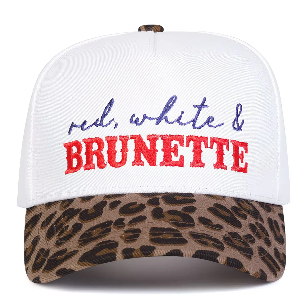 Red, White & Brunette Baseball Cap