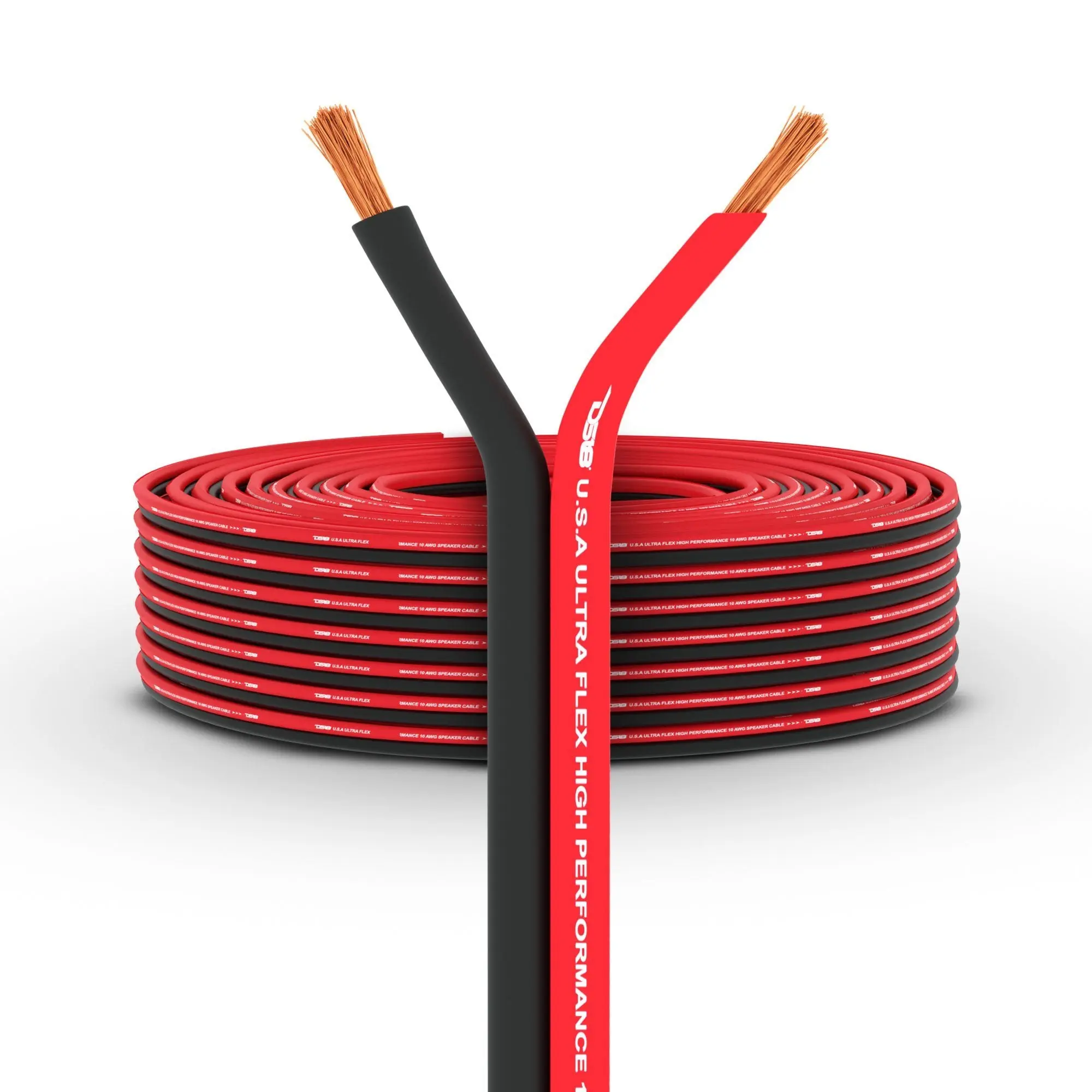 DS18 10-GA Ultra Flexible CCA Speaker Wire, 100 Ft Car Audio Speaker Cables, Audio Wiring with CCA Strands for Lower Cost, Heat-Safe Jacket, Improved Current Flow, Equal +/- Pairs