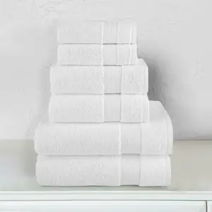 Elegant Comfort 6-Piece Turkish Cotton Towel Set - Ultra Soft, Absorbent Bath Towels, Hand Towels, and Washcloths for Luxurious Comfort