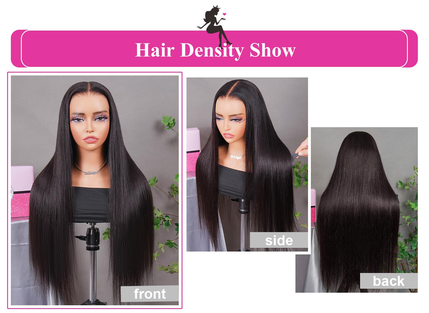 BGMgirl Hair M-cap 9x6 Straight Wear Go HD Lace  Glueless Pre-Bleached Knots 180% Density Pre Plucked Hairline Human Hair Frontal Wig TikTokShopfalldealsforyou