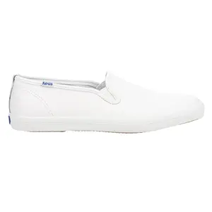 Keds Womens Champion Leather Slip On Sneakers Shoes Casual - White
