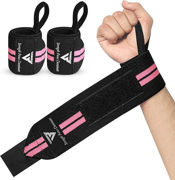 Weightlifting Wrist Wraps – 18” Heavy Duty Cotton Wrist Support with Thumb Loop for Powerlifting, Strength Training & Bodybuilding
