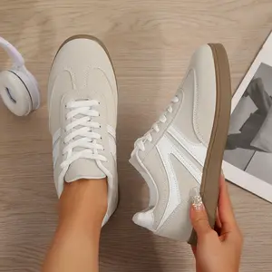 Women's Fashion Sneakers Versatile Stripe Color Low-Cut Casual Shoes Springfresh