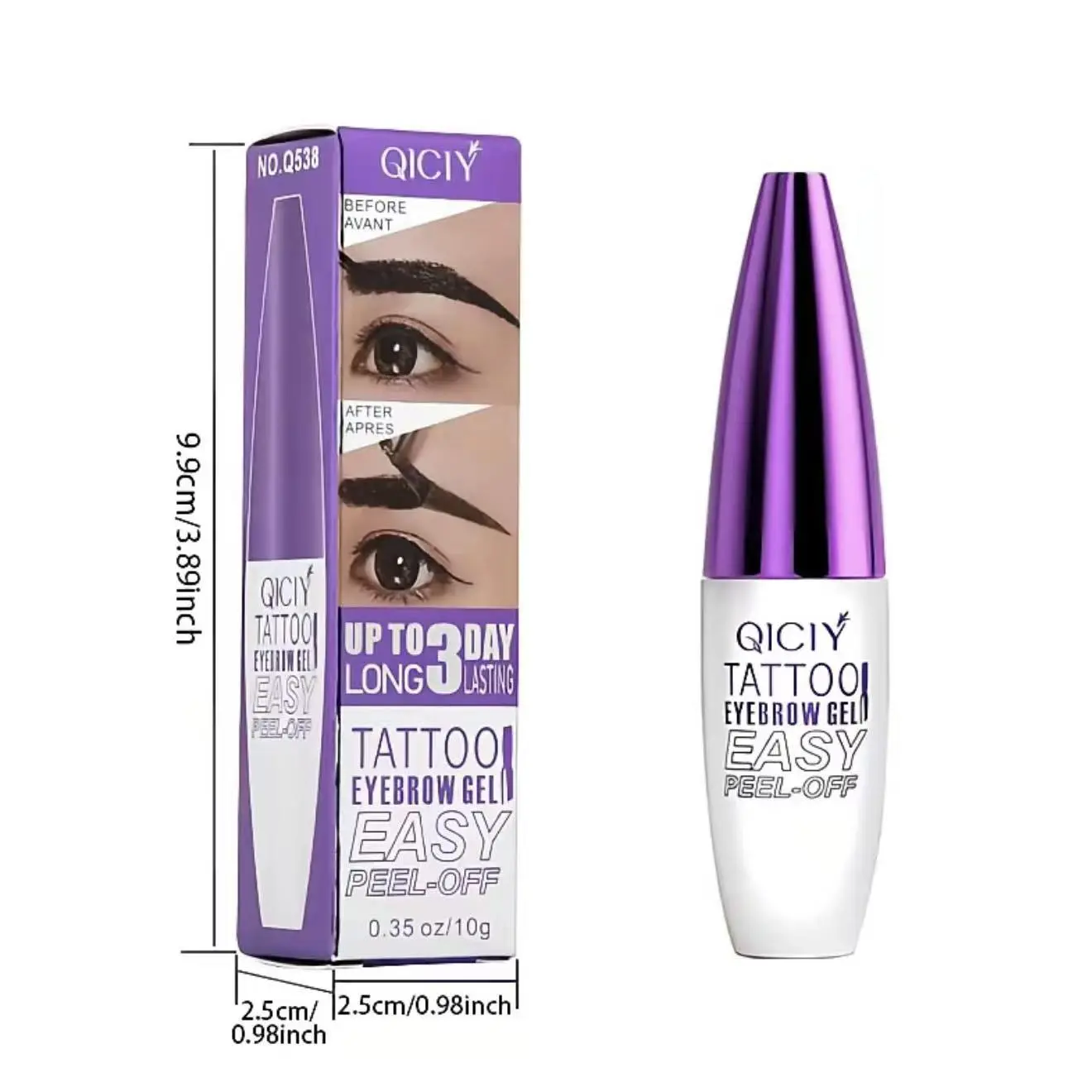 Easy Peel-Off Eyebrow Gel Sweatproof Natural Semi-Permanent Black or Brown Tint for All SkinTypes Makeup Cosmetic #birthday gift tattoo hour waterproof