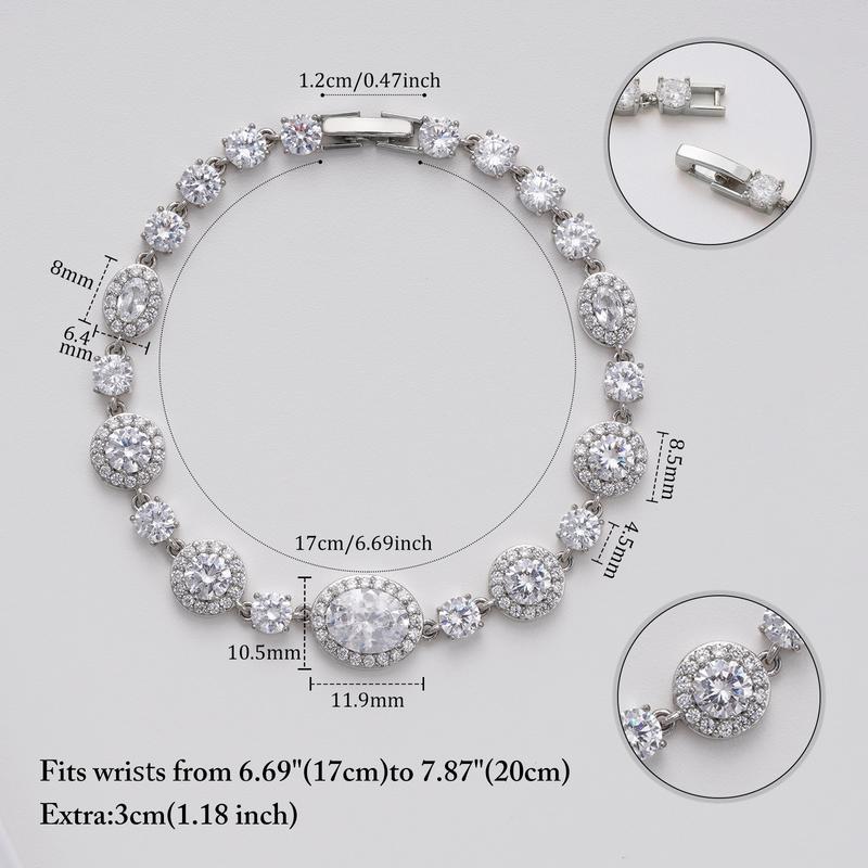 Turandoss Gold Tennis Bracelet – Adjustable CZ & Emerald-Baguette Bracelet, Holiday Gift Jewelry for Women