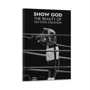 A frameless canvas painting depicting a boxing champion poster, printed on canvas, a stylish wall decoration and unique creative wall art, suitable for living rooms, bedrooms, offices, restaurants, and bars.  A perfect gift and decoration.