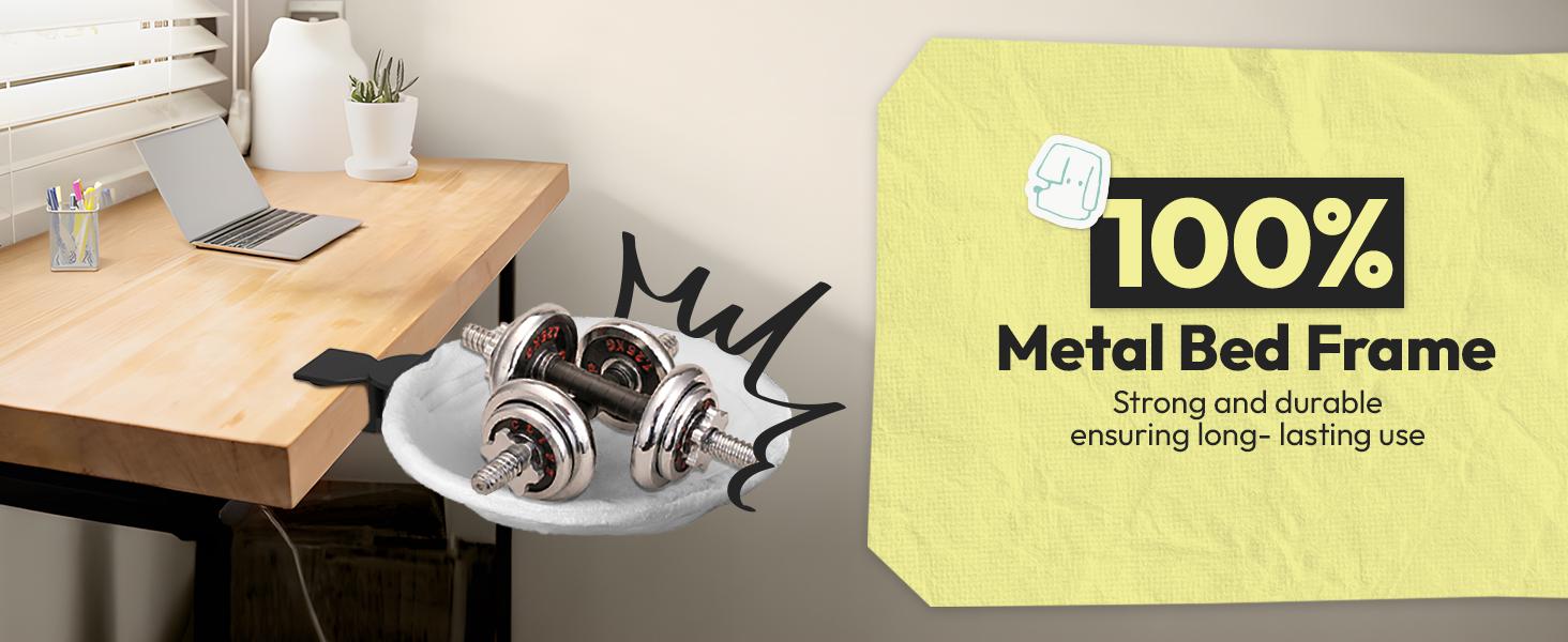 Cat Desk Hammock Bed – Rotating Cat Bed for Desk or Table, Upgraded Clamp with Sponge Pad, Holds Up to 50LBS, Soft & Sturdy Cat Nest for Indoor Cats