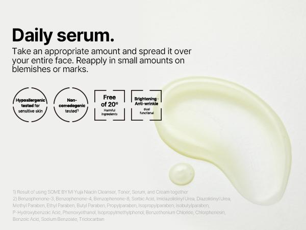 [SOME BY MI] Yuja Niacin Anti-Blemish Serum for Face & Body – Niacinamide, Turmeric, Vitamin C, Face & Elbow Brightening – Korean Skin Care