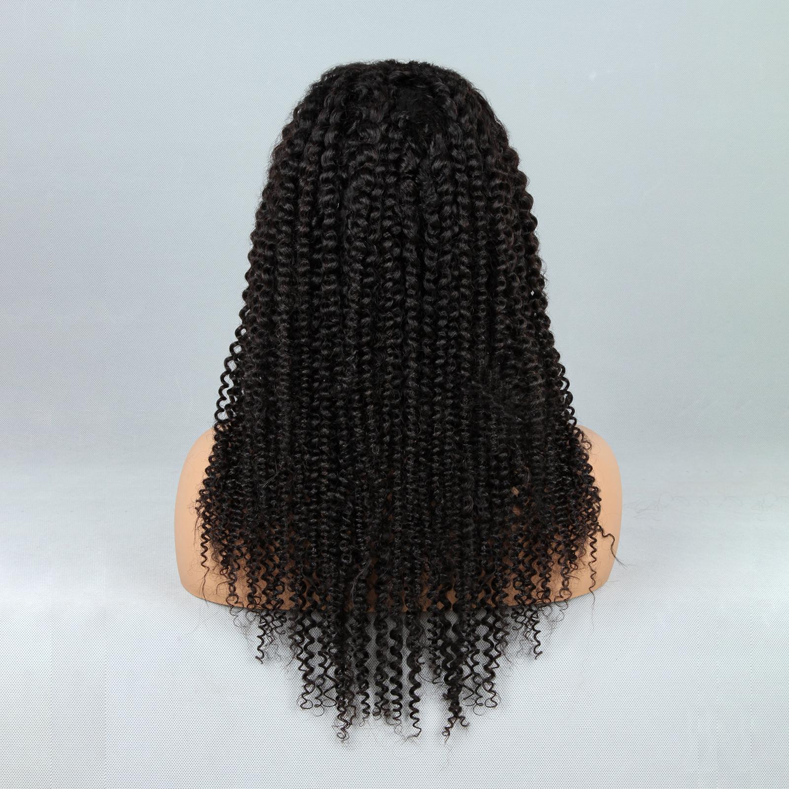 Kinky Curly Half Wig Human Hair 200% Density 3 In 1 Half Wig With Drawstring Seamless Clip Glueless Wear and Go Headband 100% Human Hair  Wig Beginner Friendly For Women valentines gifts for gf