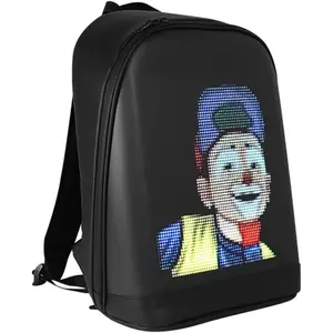 LED Color Screen Customizable photo/icon Backpack,Water-Resistant Travel Bag with USB Port and Comfortable Padding