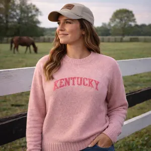 Kentucky Crew Neck Sweater | Pink Arched Text Knit | Unisex