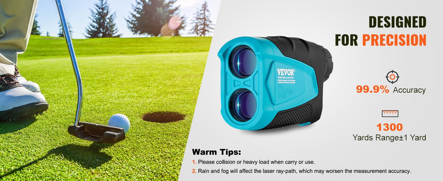 VEVOR Golf Rangefinder, TikTokShopBlackFriday, Max 1300 Yards Laser Golfing Hunting Range Finder, 6X Magnification Distance Measuring, Golfing Accessory with External Magnet Mount, High-Precision Flag Lock, Slope