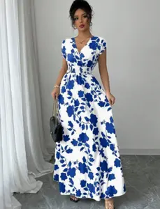 [LTO]Women'S Casual Floral Print Dress, Stylish Everyday Wear With Comfortable Fit, Perfect For Summer Outings And EventsGift