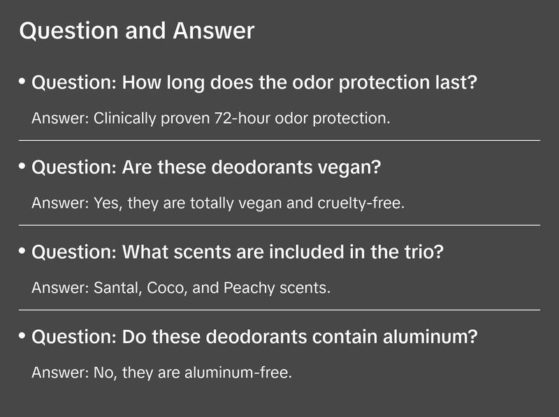 Megababe Scent-sational Deo Trio - 3 Skincare Deodorants with 72 Hour odor protections | The Santal Deo, The Coco Deo, The Peachy Deo
