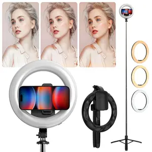 3 in 1 Selfie Stick Tripod Stand Set, with Rechargeable LED Dimmable Ring Light & Remote, 66" (H) Portable Extendable Rod Phone Holder 360° Rotation, Outdoor Travel Makeup Video Live, Universal for iPhone Samsung Pixel Android All Smartphones Accessories