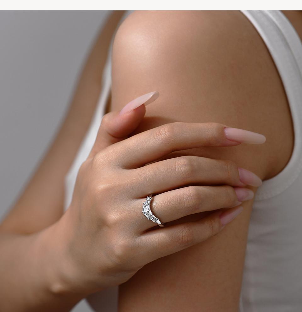 ATTAGEMS Synthetic Moissanite Wedding Band Rings for Women 925 Sterling Silver Rings Eternity Stackable Engagement Ring Anniversary Classic Band Jewelry R272 SpringStatements