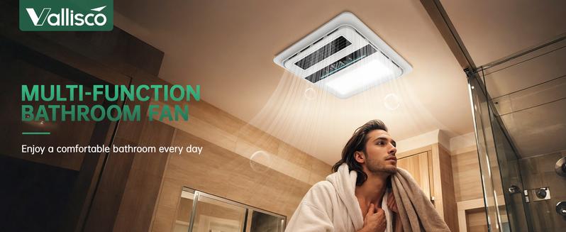 Bathroom Exhaust Fan with Light and Heater, 4 in 1 Bathroom Fan with Heater, 1900W Heating Power, Remote Control, Quiet & Powerful for Ventilation, Lighting, Heating (Multi, 1700w) Ventilator