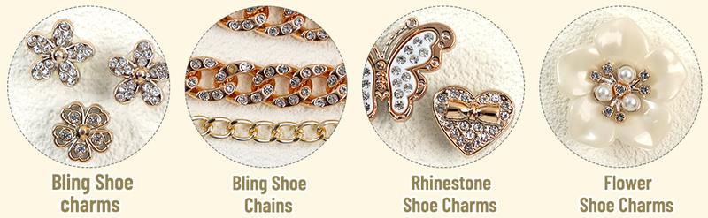 24 Pcs Bling Shoe Charms for Women with Flower Pearl Sparkling Chains & Unique Shapes DIY Accessories for Clog Rhinestone Shoes Chain Charm Cute Shoe Charms for Birthday Party 24 Pcs Bling Shoe Charms for Women with Flower Pearl Sparkling Chains & Unique Shapes DIY Accessories for Clog Rhinestone Shoes Chain Charm Cute Shoe Charms for Birthday Party
