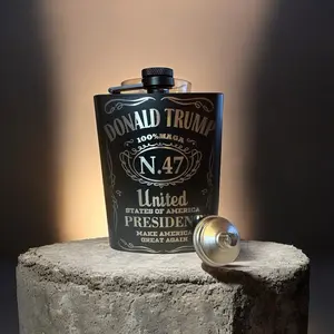 New Custom laster engraved Trump 47 8oz hip flask