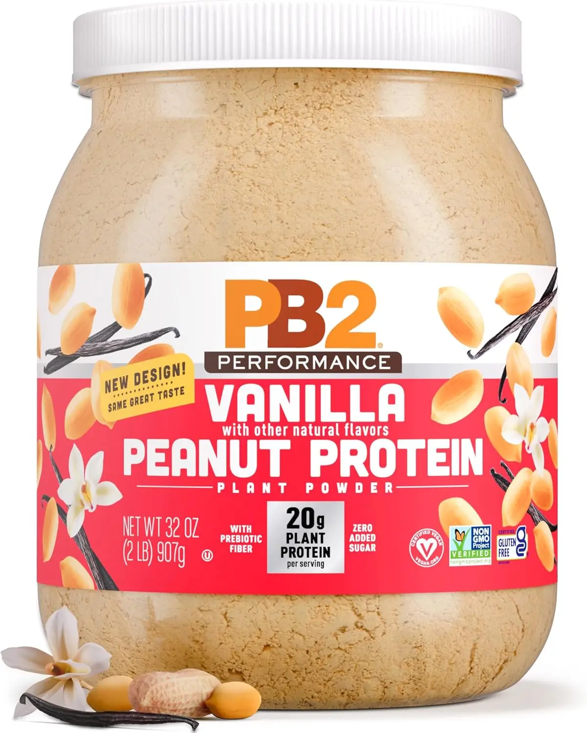 PB2 Performance - Vanilla Peanut Protein Powder - Plant-Based, 20g Protein, 0 Added Sugar, 32 oz