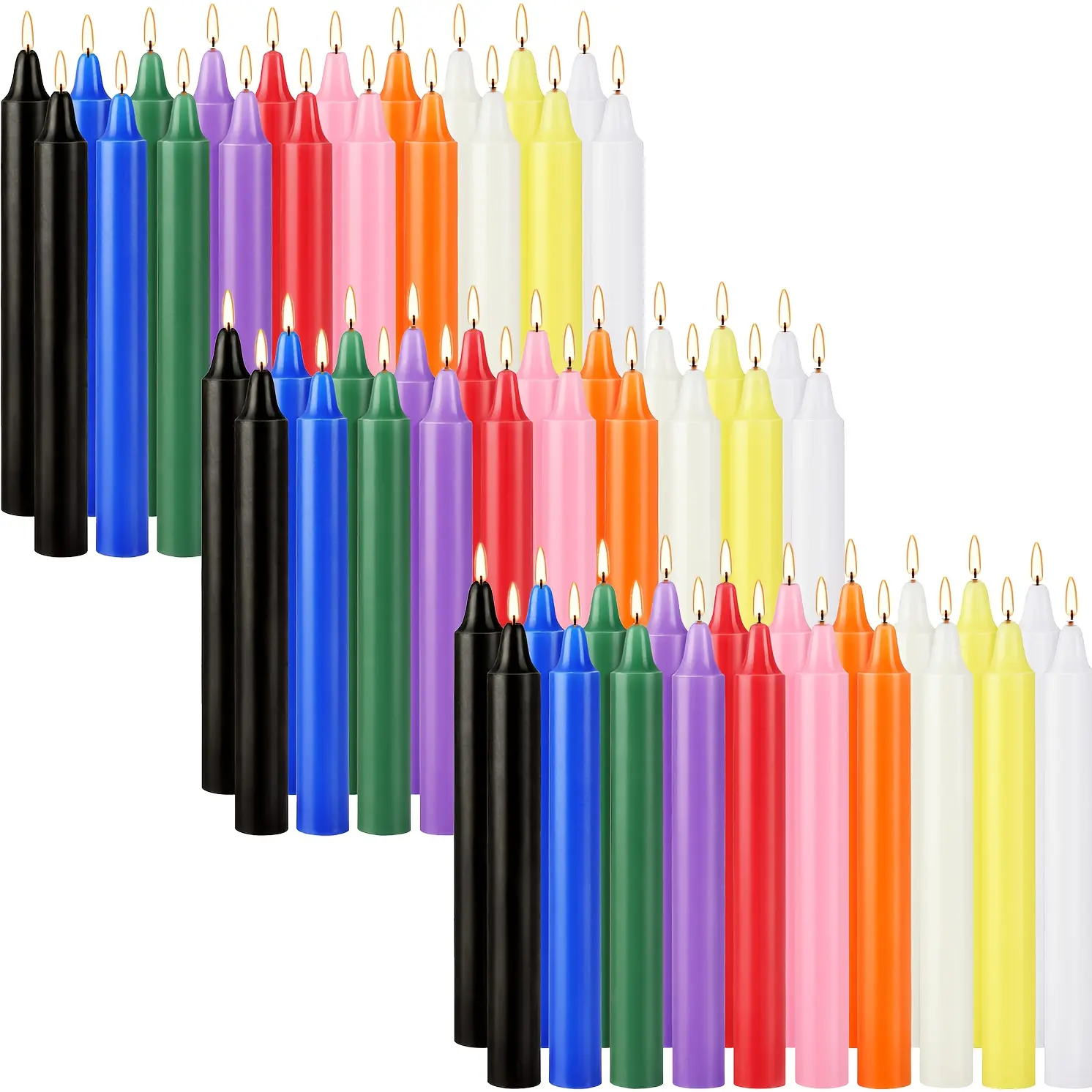 60 Pack Mini Taper Spell Candle-4 Inch Multi-Colored Candle Sticks-for Home Decor Kitchen Decor Wedding Decoration-10 Colours