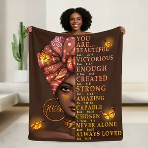 African American Women Throw Blanket for Couch - Cozy Anti Pilling Flannel Throw Blanket for Black Women Girls, Birthday Gifts for Women, Room Home Decor