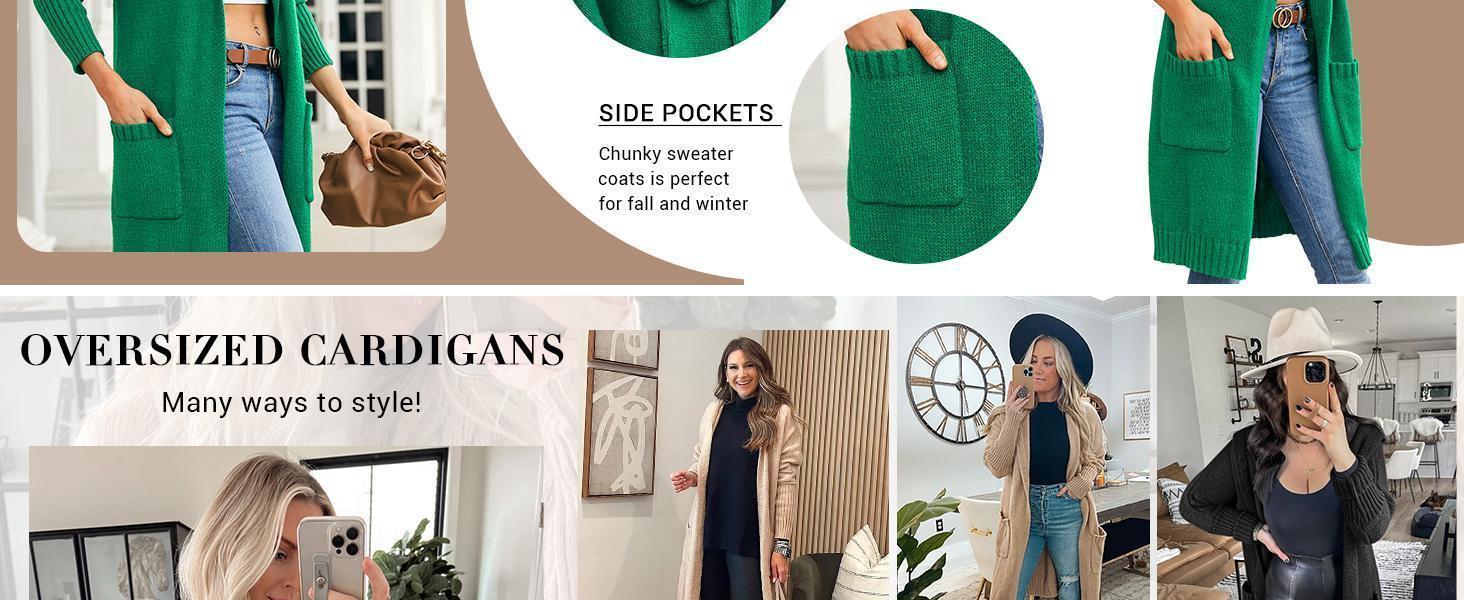 Imily Bela Womens Long Cardigans Cable Knitted Open Front Oversized Hooded Outerwear Sweater Coat