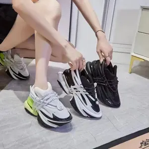 Chunky Sneakers Men Women Airship Shoes Fashion  Casual Secondary Leather Cowhide Breathable Height Increased Platform Shoes Running Blue Top Boy