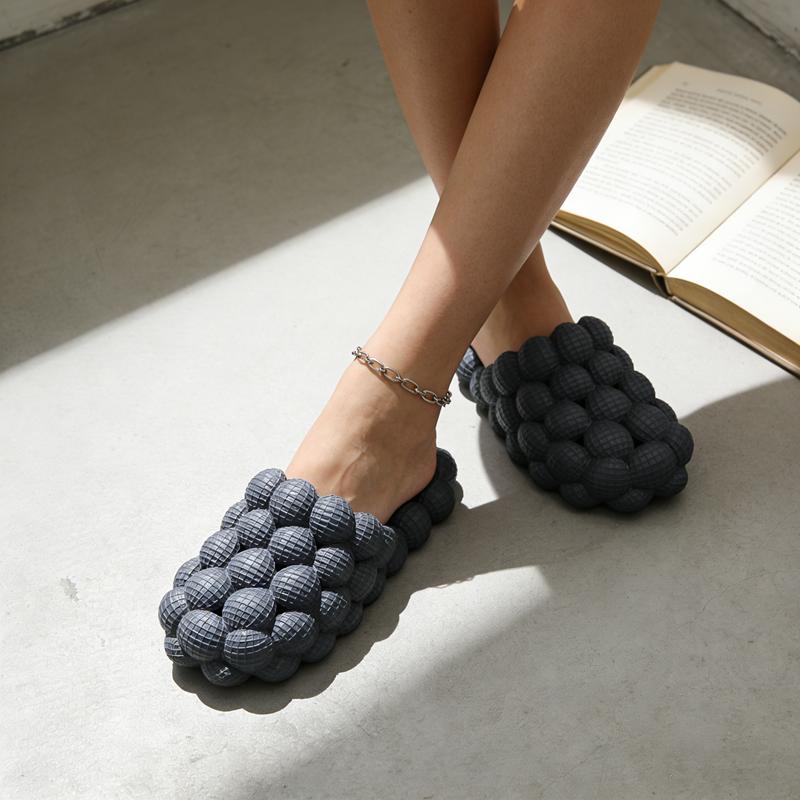Lumubby Unisex Bubble Slide Summer "Poop Feeling" Grape Slippers Trendy EVA Anti Slip Home Massage Foot Soles for Bathing in the Shower Unisex Orange 3D Bubble Look Cloud like Comfort Footwear Women Shoe Soft
