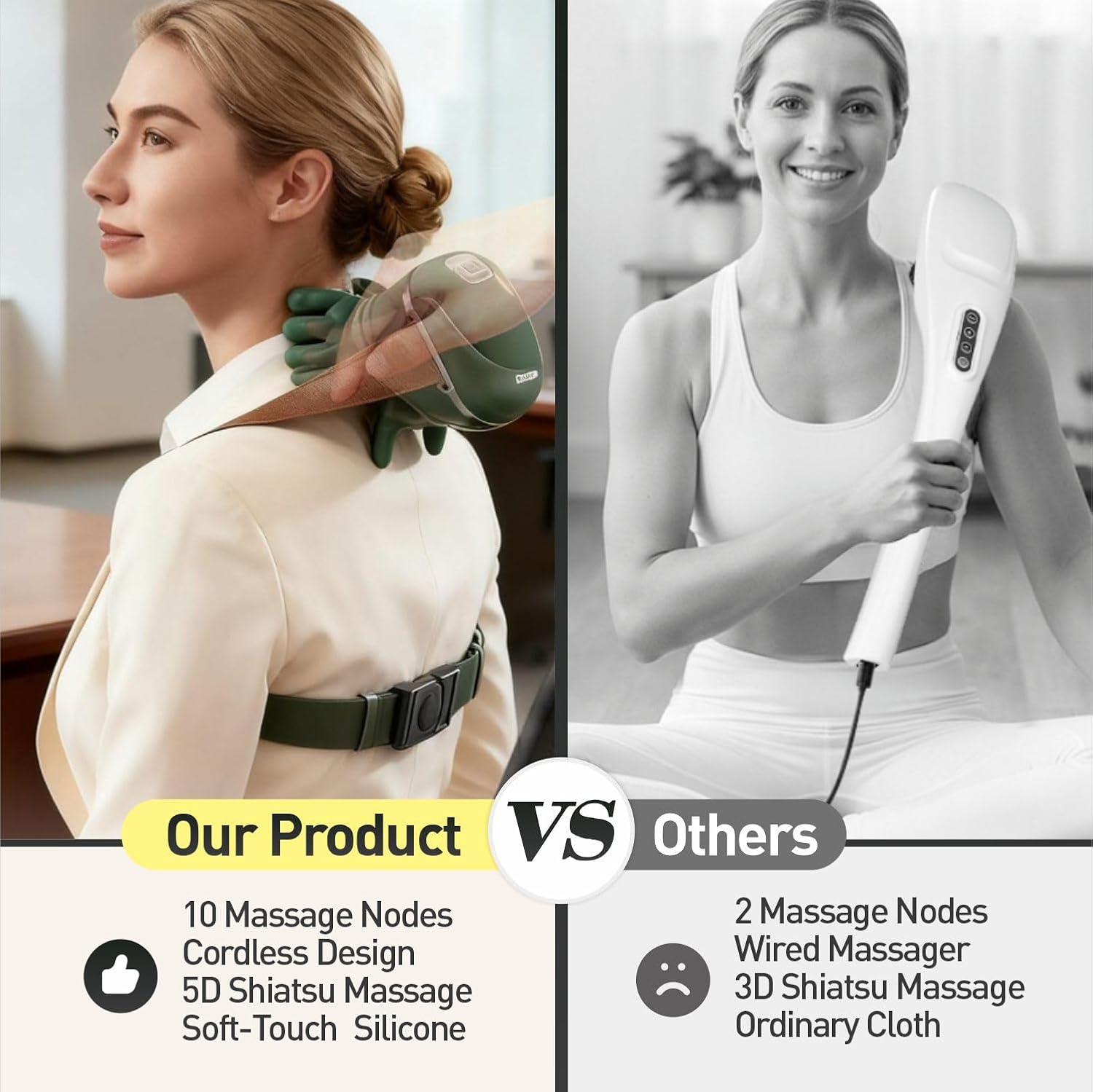 2026 Upgraded Version Shoulder Massager Electric Cervical Massager Wireless Portable 3D Kneading home Massage for Pain Relief deep Tissue，Leg Neck & Back Massager & Lightweight Gift muscle Adjustable Relaxing Daily shoulder massager bionic hand sohochic