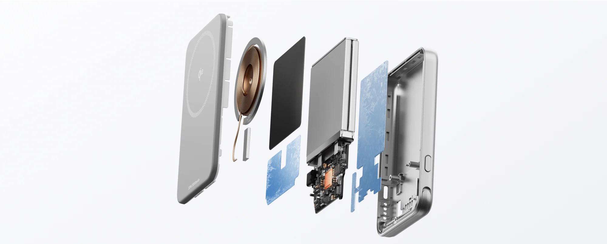 EF ECOFLOW Rapid Power Bank, 10000mAh Qi2 Certified Wireless Magnetic Portable Charger, 65W Max Fast Charging Battery Pack with Built-in USB-C Cable & Stand for iPhone17/16/15/14/13/12 Series Only