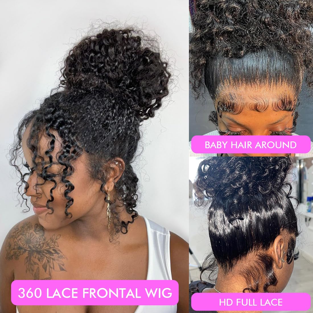 Lalula Burmese Curly 13x6 HD Lace Frontal Wigs Kinky Curly Pre Plucked 200 Density Human Hair for Women Lace Frontal Wigs Human Hair with Baby Hair