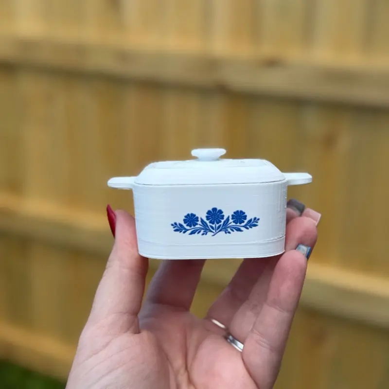 3-D printed Corningware Inspired trinket dish