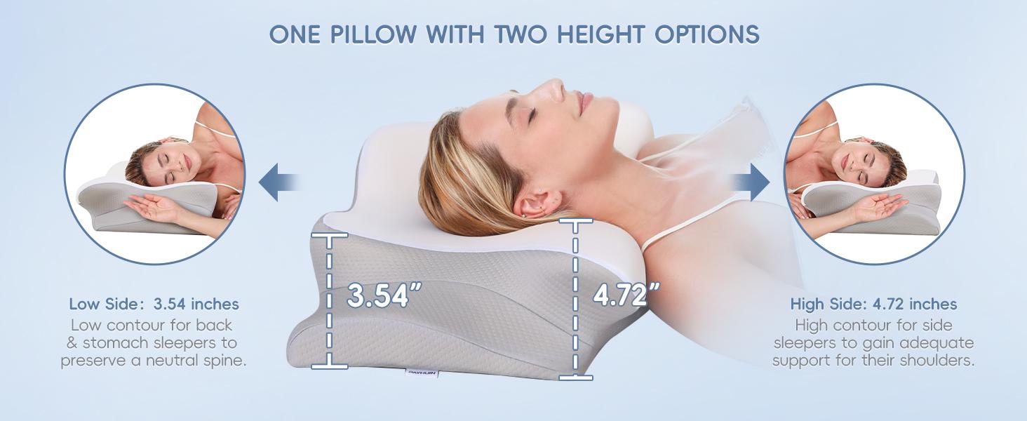 Orthopedic Neck Support Pillow for Sleeping, 3D Butterfly Memory Foam Pillow for Neck Pain Relief & Posture Correction, Breathable Cooling Cervical Pillow for Side Back Sleepers, Shoulder Spine Alignment Bed Pillow for Adults Bedroom