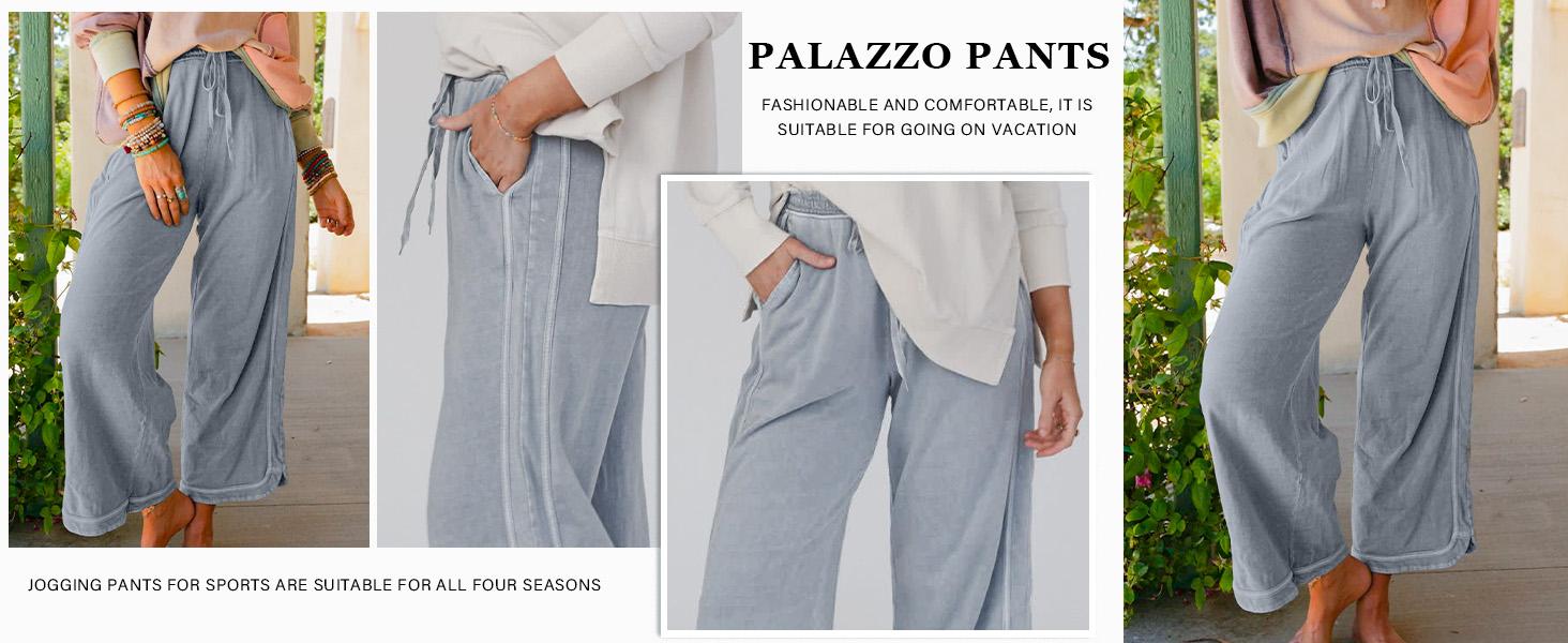 Hixiaohe Womens Washed Wide Leg Sweatpants Vintage High Waist Baggy Pants Drawstring Athletic Palazzo Trousers with Pockets TikTokShopBlackFriday Hixiaohe Womens Washed Wide Leg Sweatpants Vintage High Waist Baggy Pants Drawstring Athletic Palazzo Trousers with Pockets TikTokShopBlackFriday