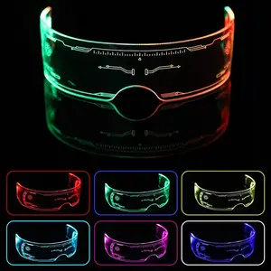 LED Light Up Glasses for Party – 1 Count Futuristic Neon Sunglasses, Color Changing Rave Glasses for Music Festivals, Cosplay & Outdoor Events