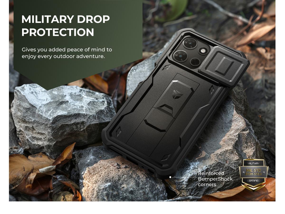 Dexnor for Motorola Moto G-Power-5G-2025/2026 Case, [2 Front Frame] [Built-in Magnetic Slide Camera Cover & Kickstand] Heavy Duty Protection Shockproof Phone Case with Screen Protector, 6.8inch